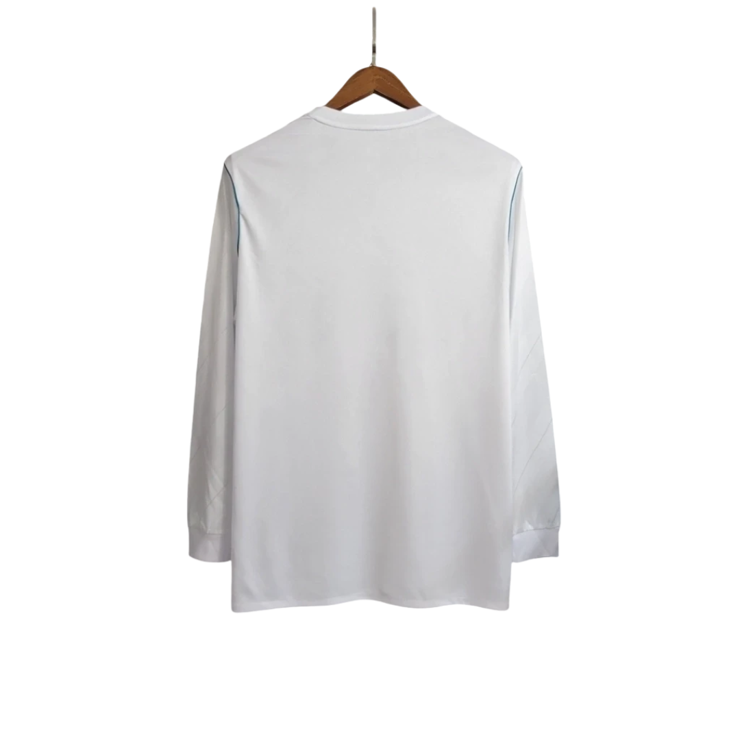 Camisa Retrô Real Madrid I Home Adidas 2017/18  Manga Longa Masculino Branco