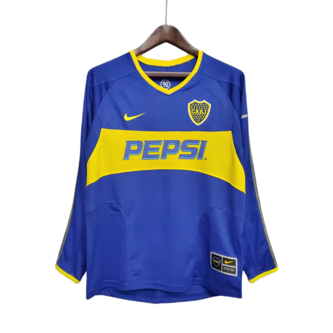 Camisa Manga Longa Boca Juniors 03/04 Nike - Azul e Amarelo
