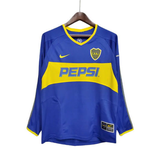 Camisa Manga Longa Boca Juniors 03/04 Nike - Azul e Amarelo