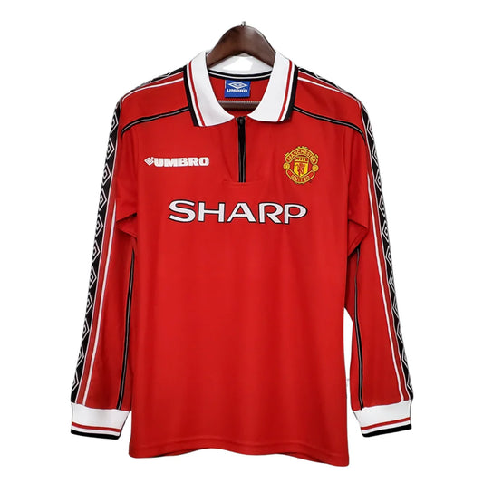 Camisa Manga Longa Manchester United 1998/99 Nike Masculino - Vermelho