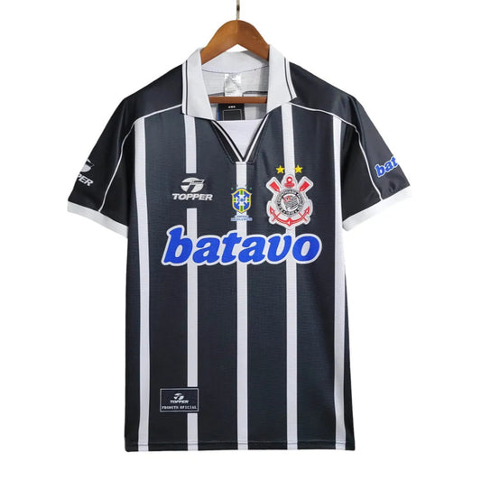 Camisa Corinthians Retrô 1999 Away Batavo Masculina - Preta e Branca