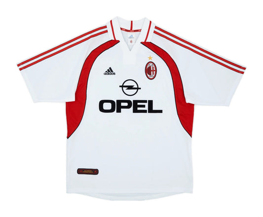 Camisa Retrô AC Milan Away 2001/02 Masculino Adidas - Branco e Vermelho